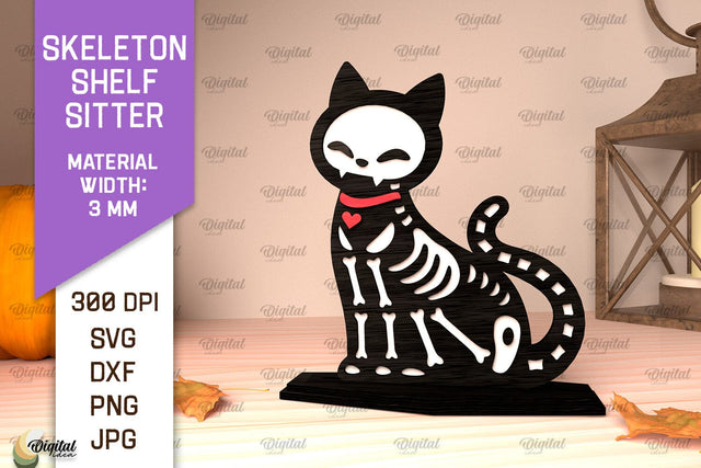 Skeleton Shelf Sitters Laser Cut. Spooky Halloween SVG SVG Evgenyia Guschina 