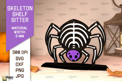Skeleton Shelf Sitters Laser Cut. Spooky Halloween SVG SVG Evgenyia Guschina 