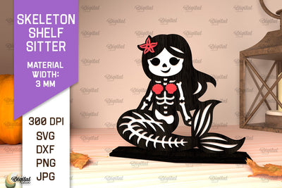 Skeleton Shelf Sitters Laser Cut. Spooky Halloween SVG SVG Evgenyia Guschina 