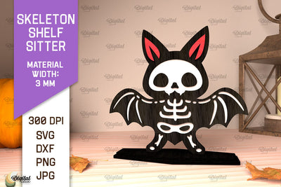 Skeleton Shelf Sitters Laser Cut. Spooky Halloween SVG SVG Evgenyia Guschina 