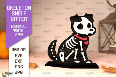 Skeleton Shelf Sitters Laser Cut. Spooky Halloween SVG SVG Evgenyia Guschina 