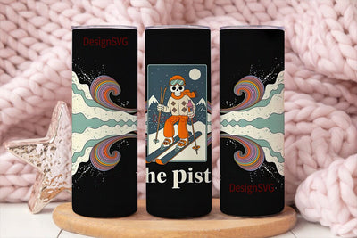 Skeleton Skier 20oz Tumbler Wrap Sublimation DesignSVG 