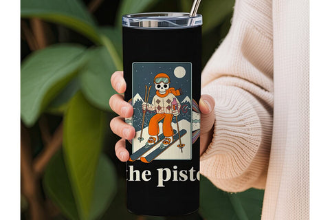 Skeleton Skier 20oz Tumbler Wrap Sublimation DesignSVG 