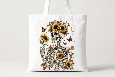 Skeleton Sunflower PNG | Boho Floral Sublimation Design SVG BillahCrafts 