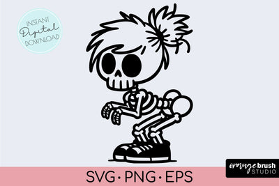 Skeleton SVG, Halloween Messy Bun Mom Skull SVG for Cricut SVG OrangeBrushStudio 
