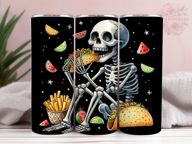 Skeleton Taco 20oz Tumbler Wrap PNG, Straight & Tapered Tumbler Wrap, Taco lover Tumbler Wrap, Instant Digital Download Sublimation Li Zamperini 
