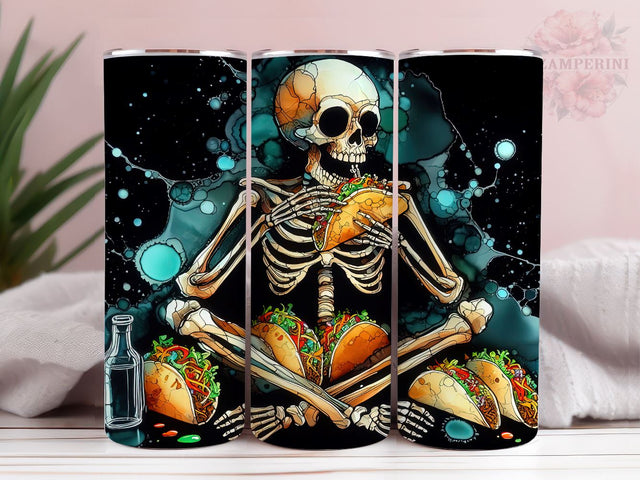 Skeleton Taco 20oz Tumbler Wrap PNG, Straight & Tapered Tumbler Wrap, Taco lover Tumbler Wrap, Instant Digital Download Sublimation Li Zamperini 