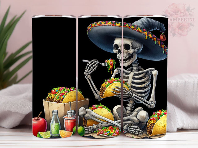 Skeleton Taco 20oz Tumbler Wrap PNG, Straight & Tapered Tumbler Wrap, Taco lover Tumbler Wrap, Instant Digital Download Sublimation Li Zamperini 