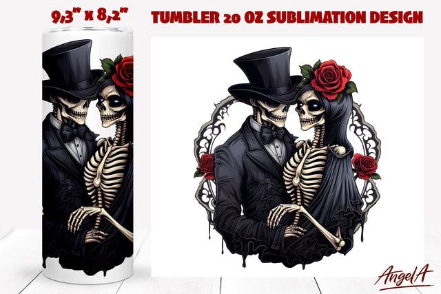 Skeleton tumbler wrap sublimation / gothic skeleton couple Sublimation Angelina Semenova 