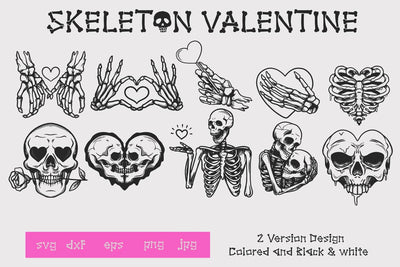Skeleton valentine love, Bundle. svg & sublimation SVG dadan_pm 