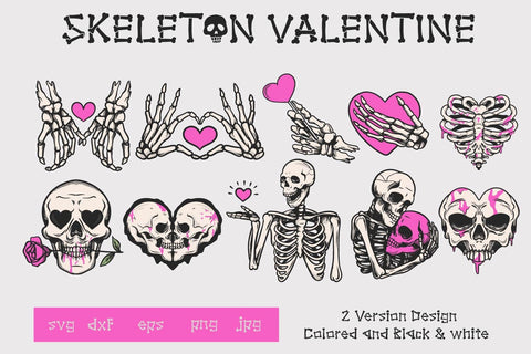 Skeleton valentine love, Bundle. svg & sublimation SVG dadan_pm 