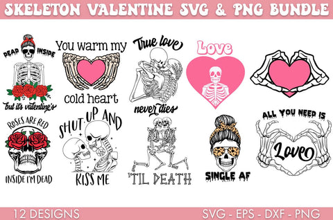 Skeleton Valentine SVG Bundle Sublimation Cut file SVG Freeling Design House 