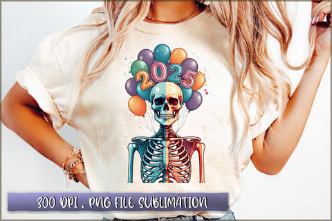 Skeleton Vibes with New Year 2025 Sublimation Sublimation Shetara Begum 