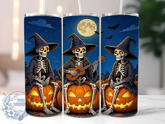 Skeleton Witch Trio 20oz Tumbler, Skeleton witch design, Halloween tumbler wrap, 20oz skinny tumbler, Witch print design, Sublimation halloween design, Spooky skeleton pattern Sublimation ToriDesigns 