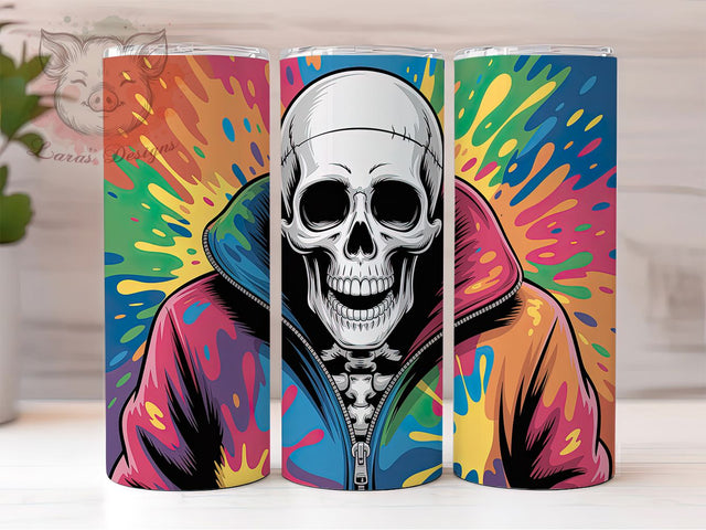 Skeleton Zipper Halloween Tumbler, Zipper Wrap Design, 20oz Sublimation Tumbler, Skeleton Cup Wrap, Halloween Zipper Tumbler, Spooky Skeleton Gift, Gothic Tumbler Design Sublimation Lara' s Designs 