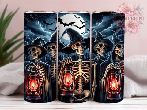 Skeleton Zombies 20oz Tumbler Wrap PNG, Halloween Zombies Tumbler Png, Straight & Tapered Tumbler Wrap, Instant Digital Download Sublimation Li Zamperini 