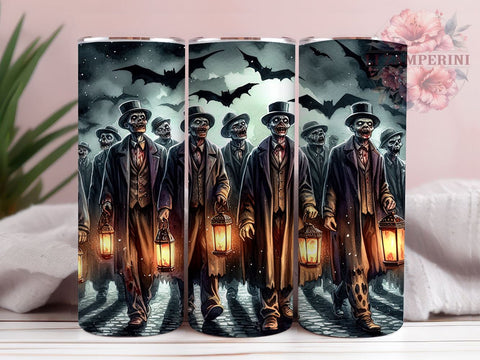 Skeleton Zombies 20oz Tumbler Wrap PNG, Halloween Zombies Tumbler Png, Straight & Tapered Tumbler Wrap, Instant Digital Download Sublimation Li Zamperini 