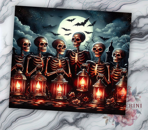 Skeleton Zombies 20oz Tumbler Wrap PNG, Halloween Zombies Tumbler Png, Straight & Tapered Tumbler Wrap, Instant Digital Download Sublimation Li Zamperini 