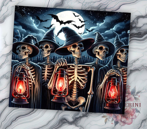 Skeleton Zombies 20oz Tumbler Wrap PNG, Halloween Zombies Tumbler Png, Straight & Tapered Tumbler Wrap, Instant Digital Download Sublimation Li Zamperini 