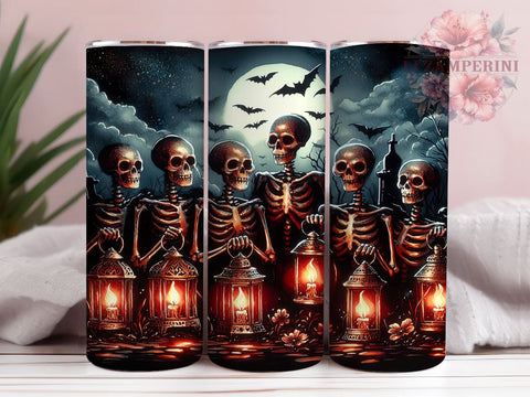 Skeleton Zombies 20oz Tumbler Wrap PNG, Halloween Zombies Tumbler Png, Straight & Tapered Tumbler Wrap, Instant Digital Download Sublimation Li Zamperini 