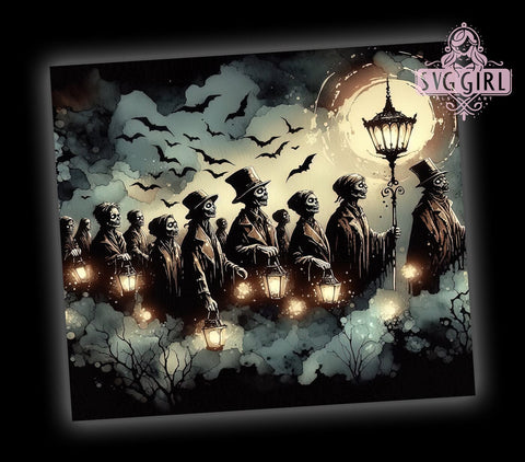 Skeleton Zombies 20oz Tumbler Wrap Sublimation Design, Straight Tapered Tumbler Wrap, Halloween Zombies Tumbler Png, Instant Digital Download Sublimation SvggirlplusArt 