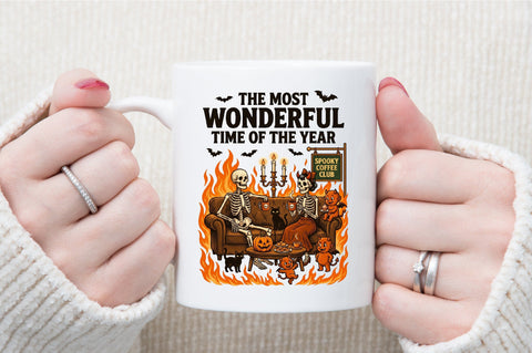 Skeletons Drinking Coffee-Spooky Coffee Sublimation designartist 