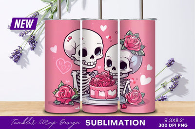 Skeletons In Love With Cake Tumbler Png Sublimation Regulrcrative 