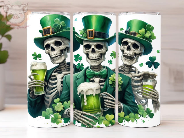 Skeletons St.Patrick's 20oz Tumbler Png, Straight & Tapered Tumbler Png, Happy St.Patrick's Tumbler Png, Digital Download PNG Sublimation Lara' s Designs 