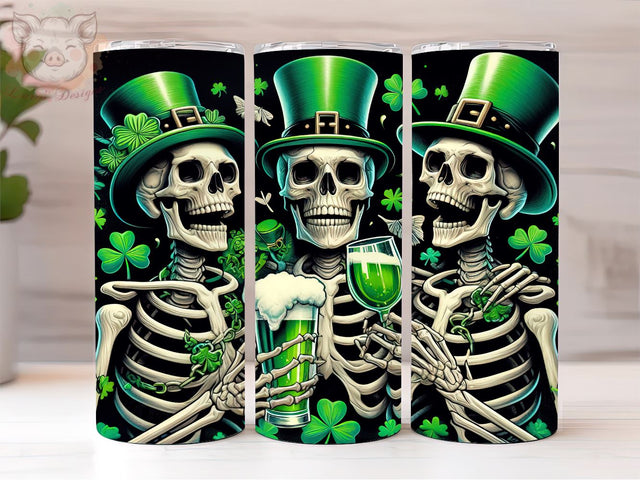 Skeletons St.Patrick's 20oz Tumbler Png, Straight & Tapered Tumbler Png, Happy St.Patrick's Tumbler Png, Digital Download PNG Sublimation Lara' s Designs 