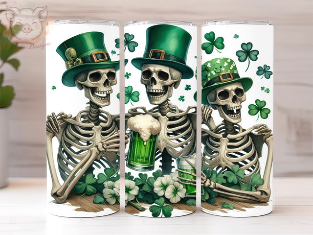 Skeletons St.Patrick's 20oz Tumbler Png, Straight & Tapered Tumbler Png, Happy St.Patrick's Tumbler Png, Digital Download PNG Sublimation Lara' s Designs 