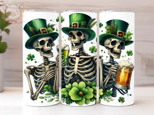 Skeletons St.Patrick's 20oz Tumbler Png, Straight & Tapered Tumbler Png, Happy St.Patrick's Tumbler Png, Digital Download PNG Sublimation Lara' s Designs 