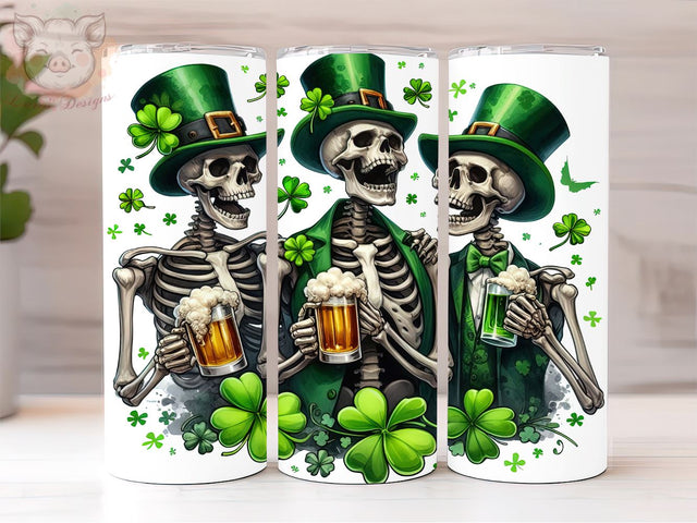 Skeletons St.Patrick's 20oz Tumbler Png, Straight & Tapered Tumbler Png, Happy St.Patrick's Tumbler Png, Digital Download PNG Sublimation Lara' s Designs 