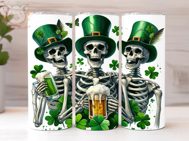 Skeletons St.Patrick's 20oz Tumbler Png, Straight & Tapered Tumbler Png, Happy St.Patrick's Tumbler Png, Digital Download PNG Sublimation Lara' s Designs 