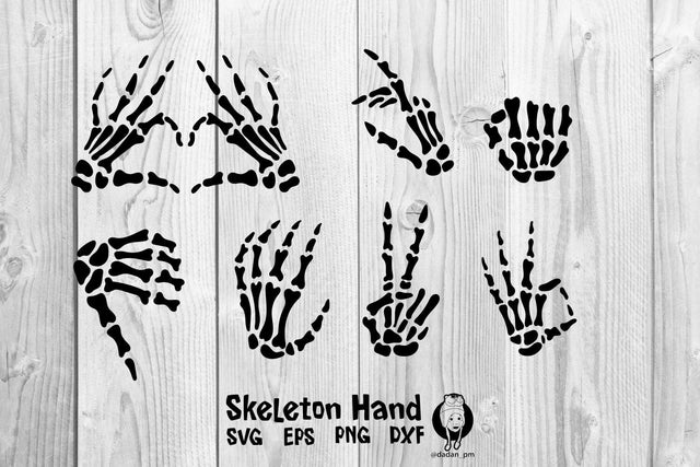 Skelleton hand silhouette svg SVG dadan_pm 
