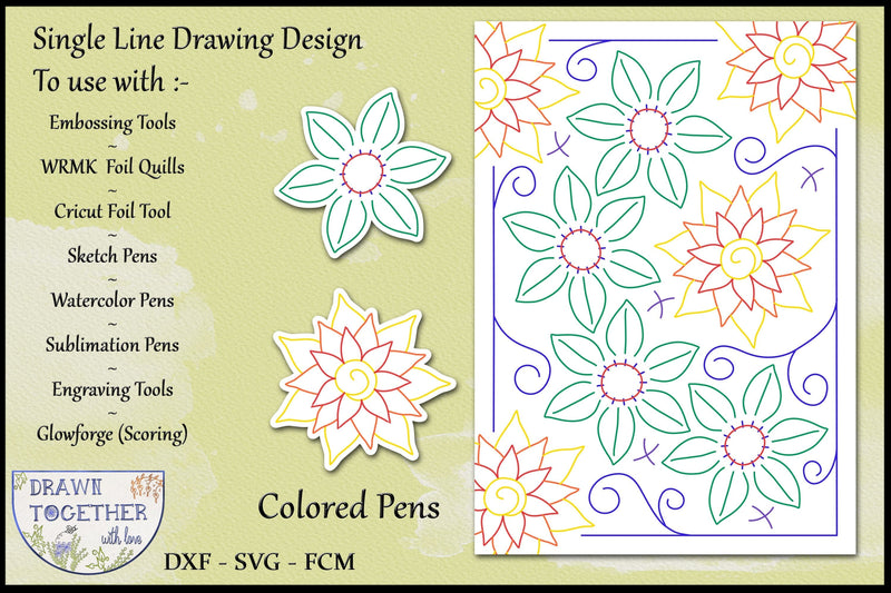 Sketch Flowers Card - Drawing Design Sketch DESIGN DrawnTogether with love 