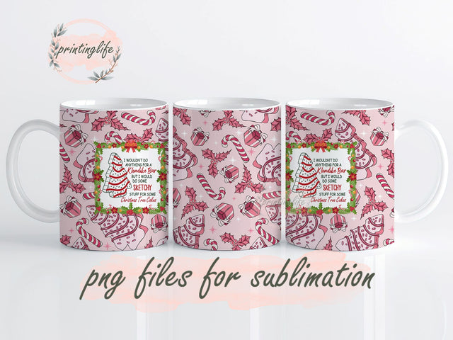 Sketchy Christmas Tree Cakes Mug Wrap Design PNG, Digital Download, drawn mug, novelty mug, unique mug, Christmas bakery decor Sublimation PrintingLife 