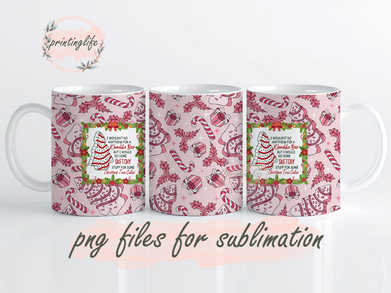 Sketchy Christmas Tree Cakes Mug Wrap Design PNG, Digital Download, drawn mug, novelty mug, unique mug, Christmas bakery decor Sublimation PrintingLife 