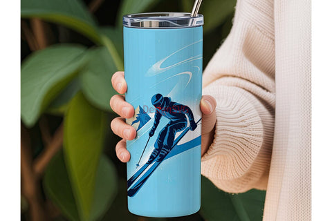 Skiing Adventure 20oz Tumbler Wrap Sublimation DesignSVG 