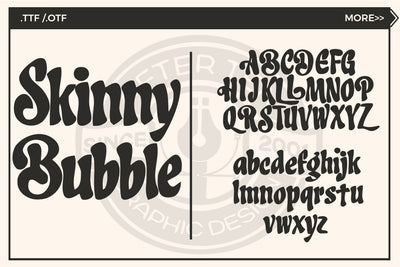 Skinny Bubble Font AfterTenDesign 