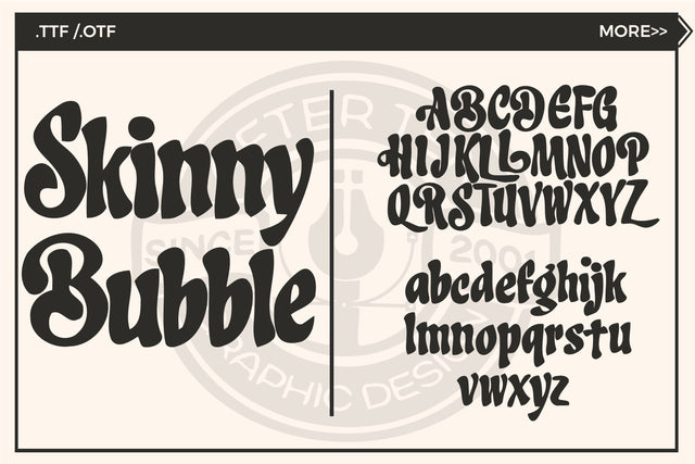 Skinny Bubble Font AfterTenDesign 