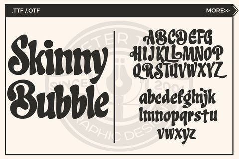 Skinny Bubble Font AfterTenDesign 