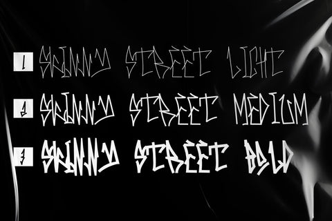 Skinny Street - One line Graffiti Font Included Font Mozzatype 
