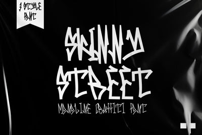 Skinny Street - One line Graffiti Font Included Font Mozzatype 