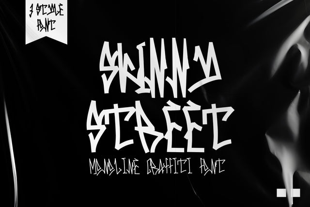 Skinny Street - One line Graffiti Font Included Font Mozzatype 