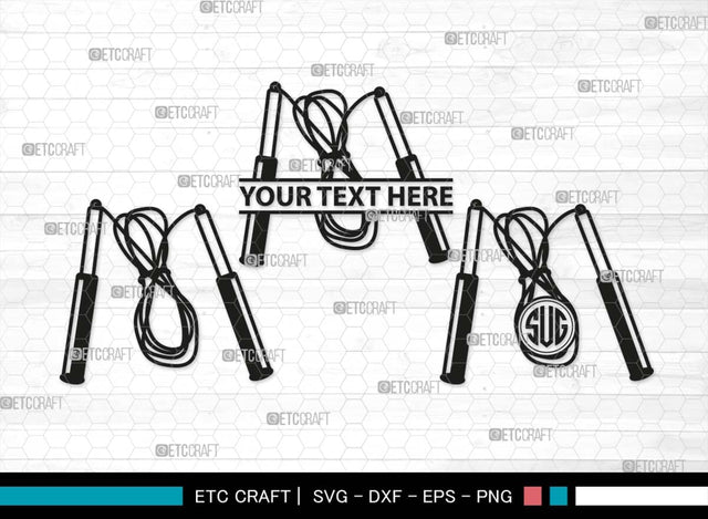 Skipping Rope Monogram, Skipping Rope Silhouette, Rope SVG, Skipping Svg, Jump Rope Svg, Rope Svg, Jumping Rope Svg, Girl skipping Svg, Rope Bundle, SB00576 SVG ETC Craft 