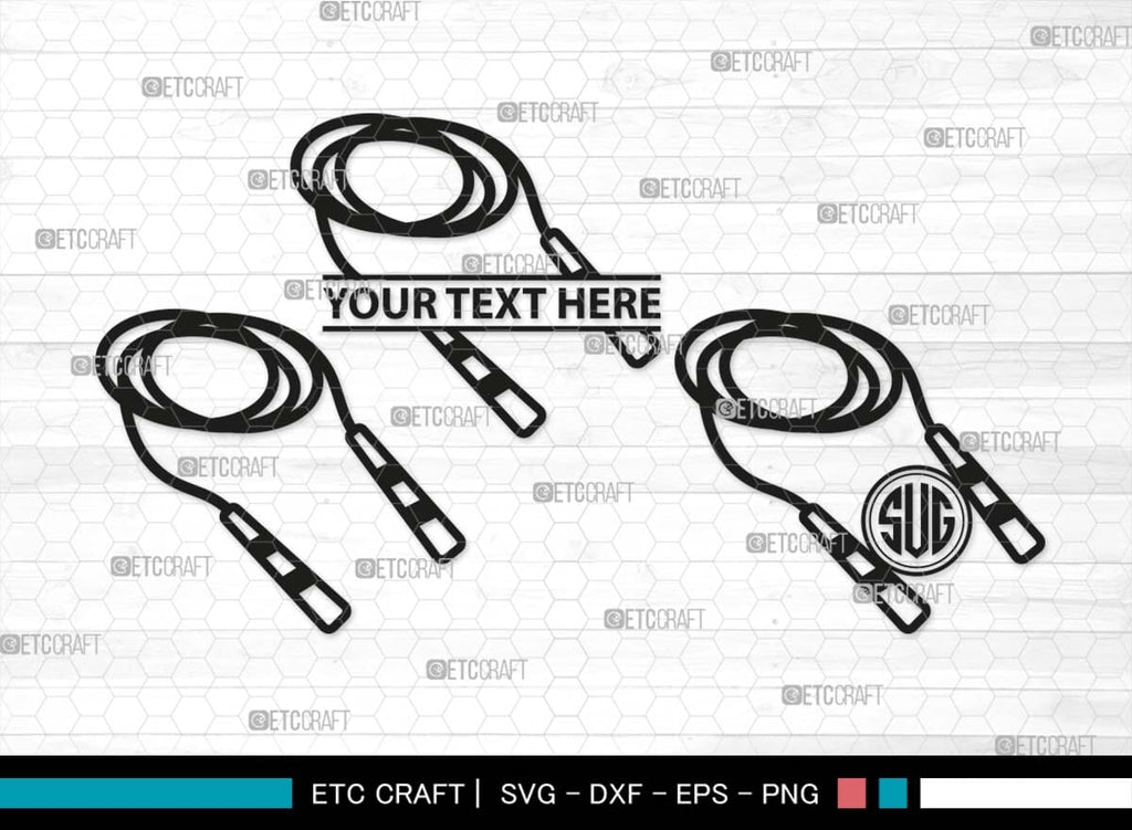Skipping Rope Monogram, Skipping Rope Silhouette, Rope SVG, Skipping ...