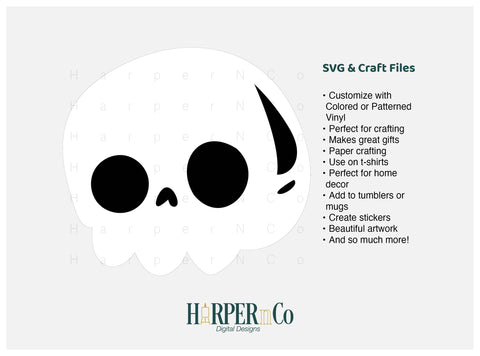 SKULL 1 SVG PNG Cut EPS File SVG HarperNCo 
