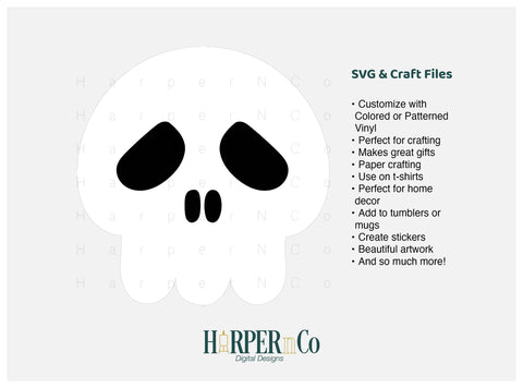 SKULL 2 SVG PNG Cut EPS File SVG HarperNCo 