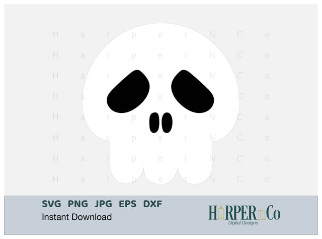SKULL 2 SVG PNG Cut EPS File SVG HarperNCo 