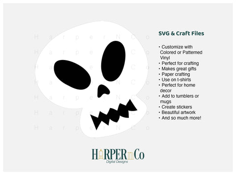 SKULL 3 SVG PNG Cut EPS File SVG HarperNCo 